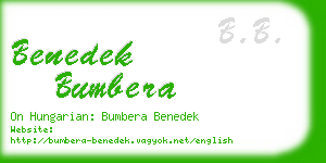 benedek bumbera business card